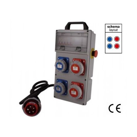 QUADRO ELETT.PORTATILE MAURER PLUS 2+2 PRESE 230/380V C/PULSANTE EMERGEN