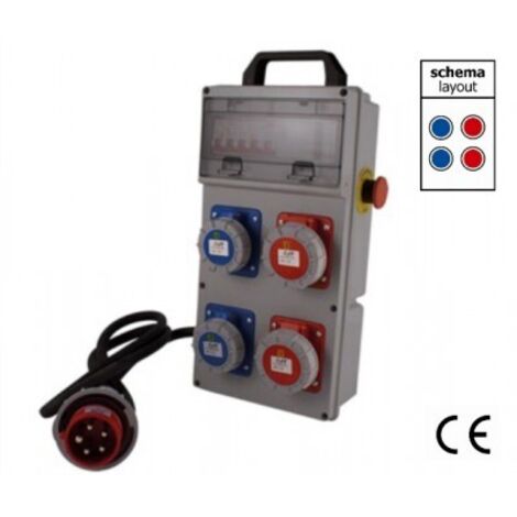 QUADRO ELETT.PORTATILE MAURER PLUS 2+2 PRESE 230/380V C/PULSANTE EMERGEN