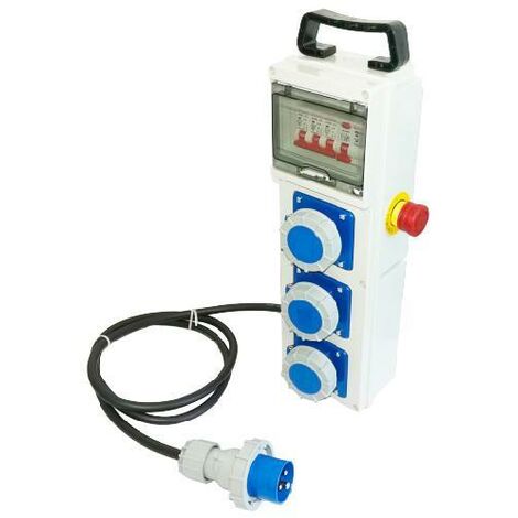 QUADRO ELETTR.PORTATILE MAURER PLUS 3 PRESE 220V IP55 C/PULSANTE EMERGEN