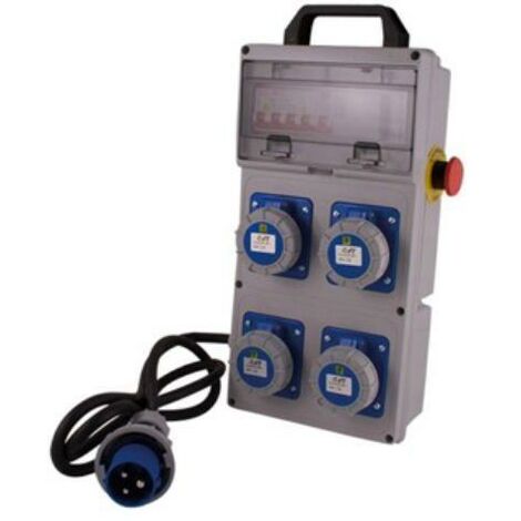 QUADRO ELETTR.PORTATILE MAURER PLUS 4 PRESE 220V IP55 C/PULSANTE EMERGEN