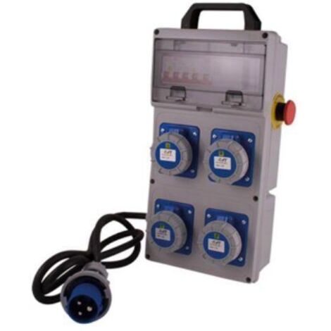 QUADRO ELETTR.PORTATILE MAURER PLUS 4 PRESE 220V IP55 C/PULSANTE EMERGEN