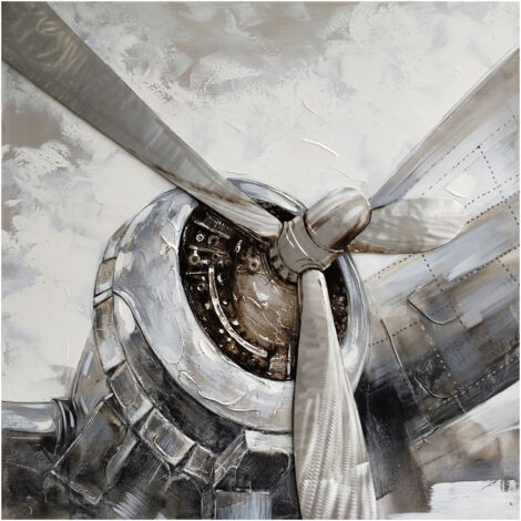 Quadro Elica di Aereo Kuatéh 100 x 100 cm Olio su Tela