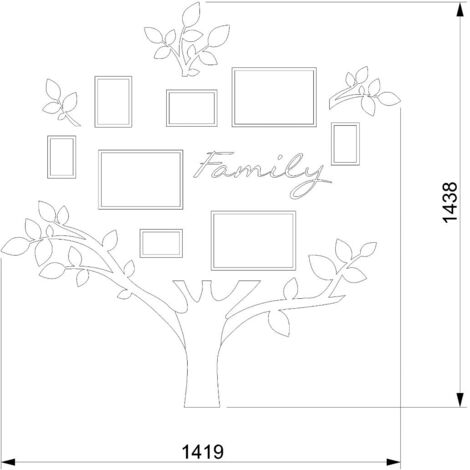 Quadro foto di Famiglia ALBERO della vita legno naturale