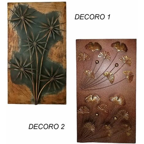Quadro in latta a parete decorazione da muro con fiore rilievo per camera idea regalo - decoro: decoro 1