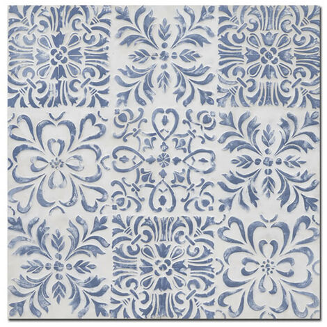 Quadro in legno blu quadro cm 80x80xh3,5