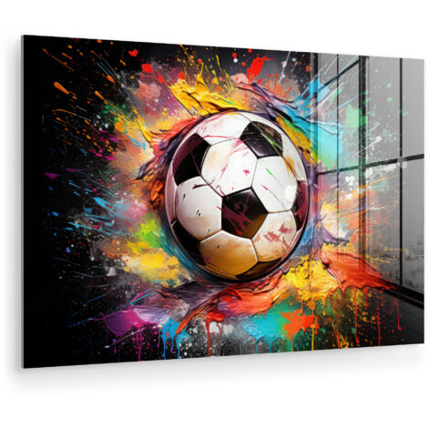QUADRO IN PLEXIGLASS Calcio - Vernice - Colori - Nero - Bianco 120x80 cm