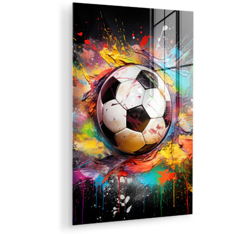 QUADRO IN PLEXIGLASS Calcio - Vernice - Colori - Nero - Bianco 40x60 cm