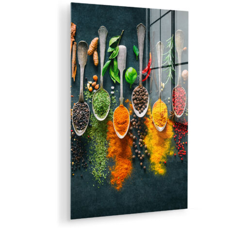 QUADRO IN PLEXIGLASS Erbe - Spezie - Cucchiai 40x60 cm