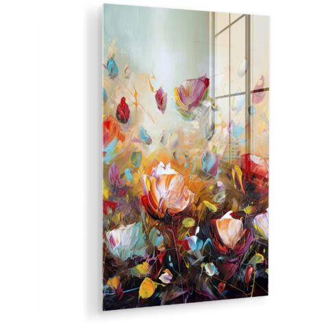 QUADRO IN PLEXIGLASS Fiori - Arte - Natura - Pittura a olio 40x60 cm