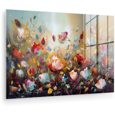 QUADRO IN PLEXIGLASS Fiori - Arte - Natura - Pittura a olio 60x40 cm