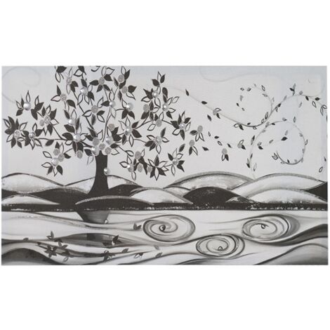 Quadro in tela 50x100 cm tema Albero Della Vita con particolari a rilievo