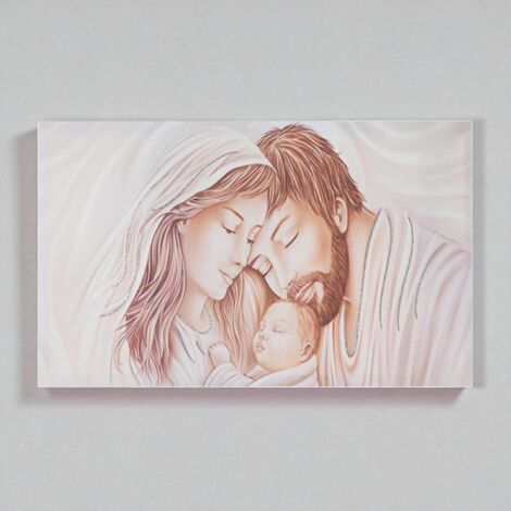 Quadro in tela 50x100 cm tema Nativita' con particolari a rilievo