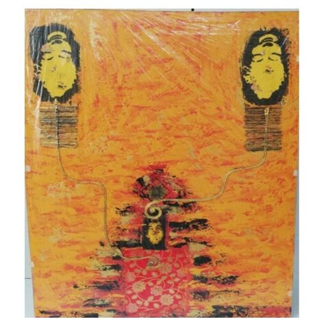 Quadro in tela dipinto a mano con rilievo per arredo casa 100x119 cm