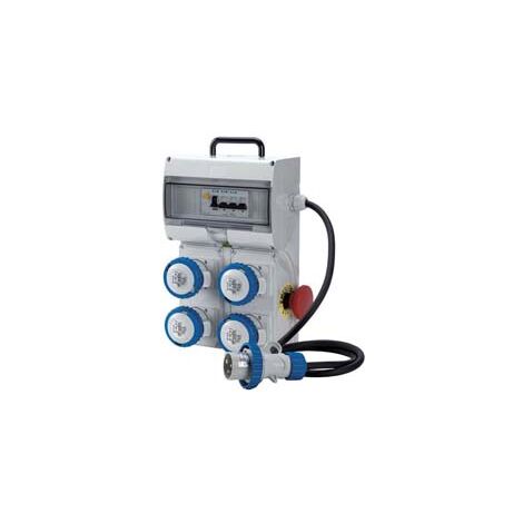 QUADRO KEY BOX ASC CON PULSANTE DI EMERGENZA 4 PRESE INDUSTRIALI IP67- - grigio 74120 - 1 pezzi FANTON