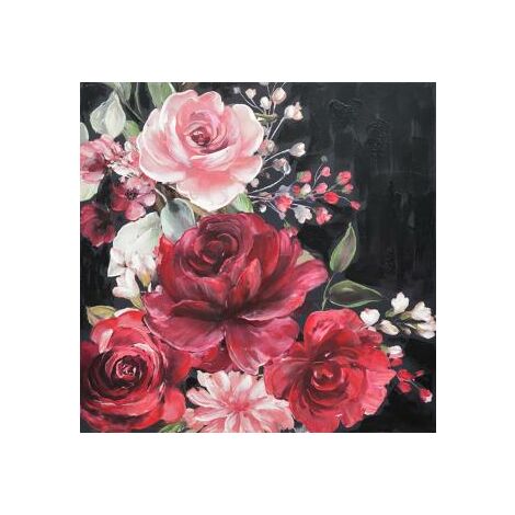 Quadro legno rosso quadro cm100x100h3
