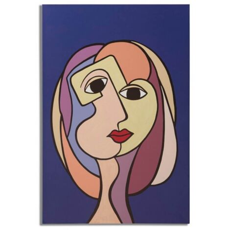 Quadro moderno, stampa dipinta 80x3x120cm Double Feces A