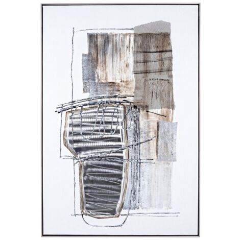 Quadro olio crown 82.5 x 122.5 dipinto su tela con applicazioni metalliche struttura in legno di abete cornice in plastica