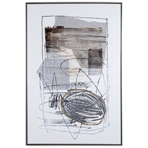 Quadro olio Crown dipinto su tela con applicazioni metalliche struttura in legno di abete cornice in plastica