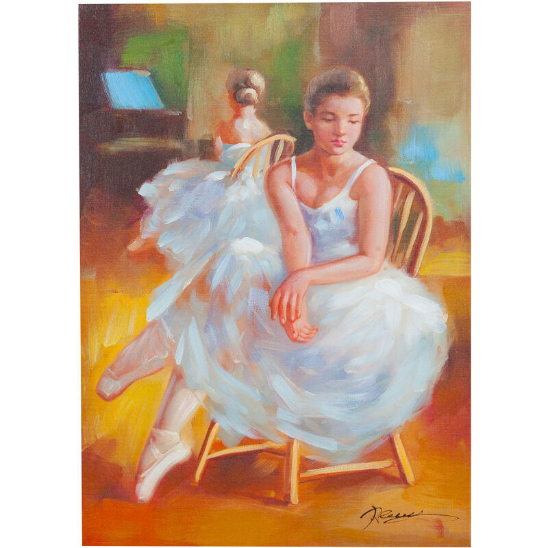 Quadro olio su tela 50x3x70 cm Quadro ballerina dipinto a mano Quadro per soggiorno, camere e cucine