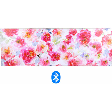 Quadro stampa bluetooth fiori fucsia cm 150x50x4