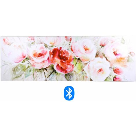 Quadro stampa bluetooth rose rosa cm 150x50x4