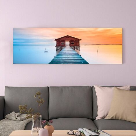60 x 40 cm XXL Stampa su tela Salotto Appartamento Tabella Beach Decorazione della parete e del Mare 607815a pronte da appendere 
