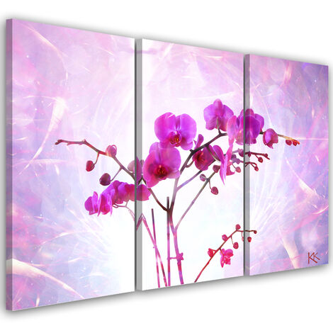 Quadro su tela 3 paneli, Orchidea essenziale - 60x40