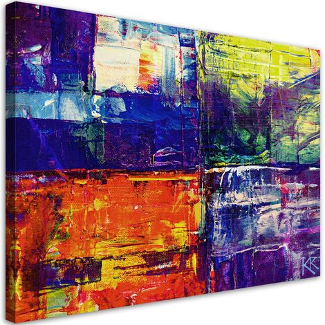 Quadro su tela, Abstrazione dipinta a mano colorata - 90x60