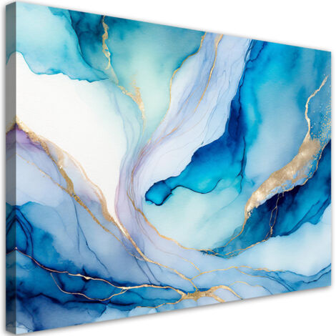 Quadro su tela, Acquerello astratto blu - 120x80