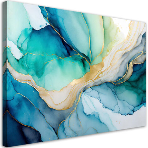 Quadro su tela, Acquerello astratto blu - 60x40
