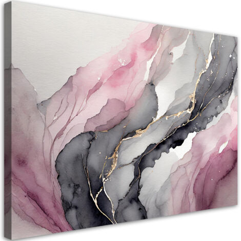 Quadro su tela, Acquerello astratto rosa - 60x40