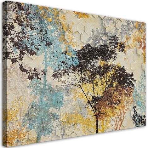 Quadro su tela, Alberi autunnali - 100x70