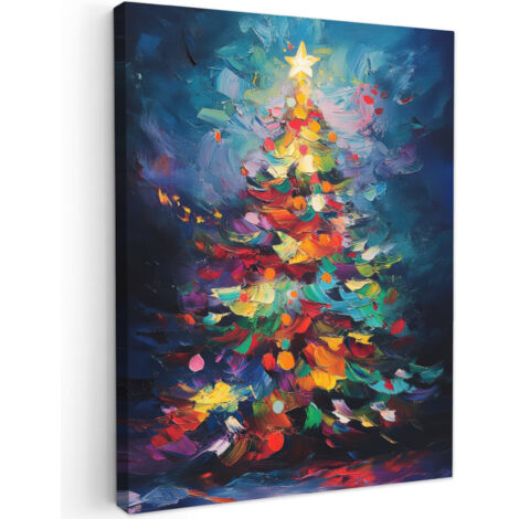 QUADRO SU TELA Albero di Natale - Natale - Astratto - Colorato 60x80 cm