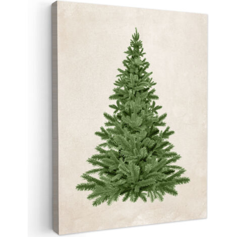 QUADRO SU TELA Albero di Natale - Verde - Natale - Feste 60x80 cm