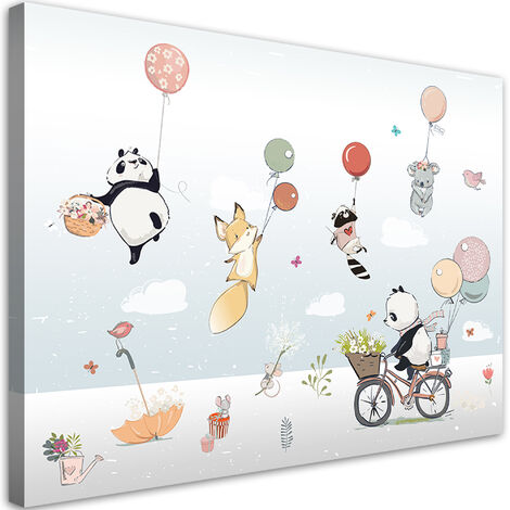 Adesivo per muro per bambini con disegno di bambina con palloncini 60 x 120  cm