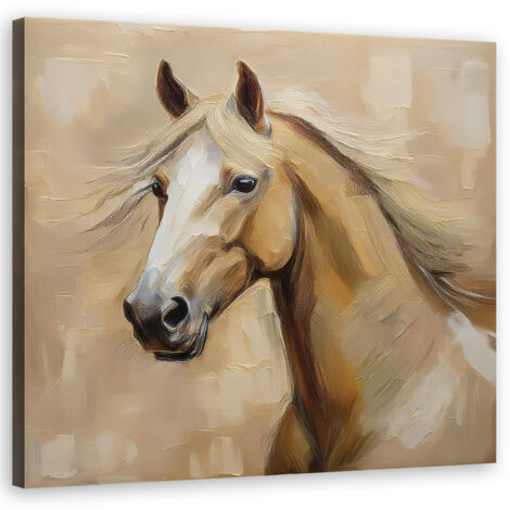 Quadro su tela, Animali Cavallo Vintage - 40x40