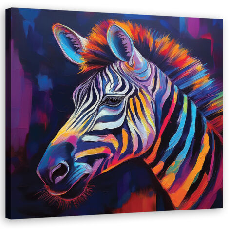 Quadro su tela, Animali Zebra Pop Art - 30x30