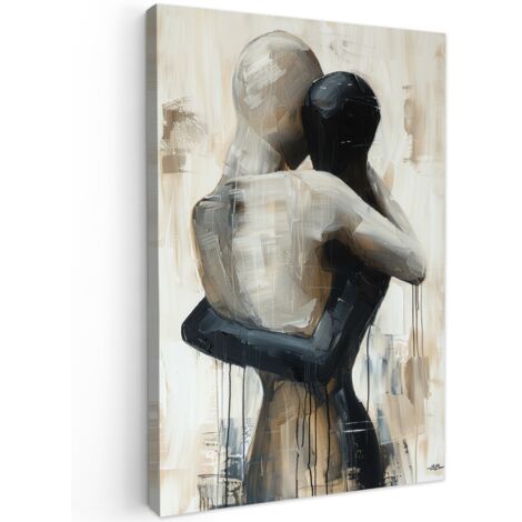 QUADRO SU TELA Astratto - Amore - Bianco e nero - Moderno 20x30 cm