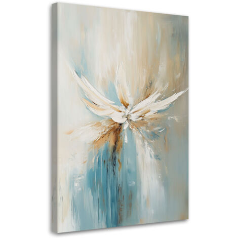 Quadro su tela, Astratto Beige Turchese - 60x90