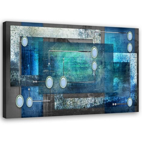 Quadro su tela, Astratto blu turchese - 90x60