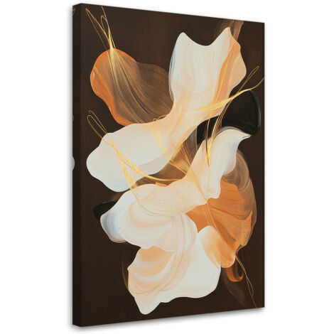Quadro su tela, Astratto Forme Macchie Arancione - 60x90