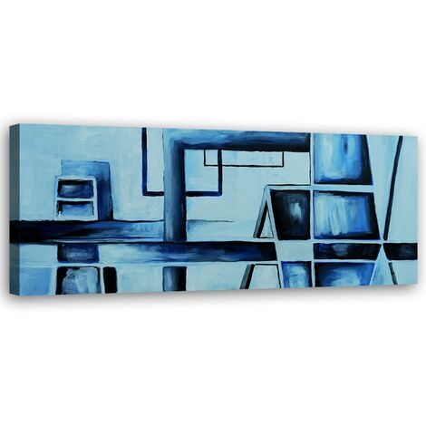 Quadro su tela, Astrazione blu - 90x30