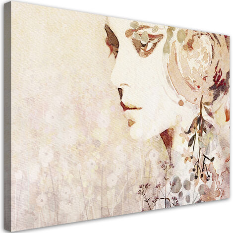 Quadro su tela, Astrazione del viso della donna - 100x70