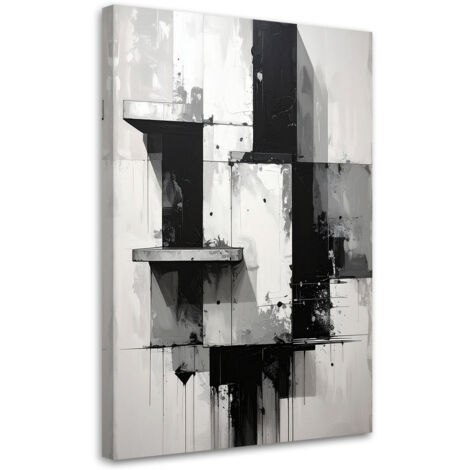 Quadro su tela, Astrazione in bianco e nero, 30x45
