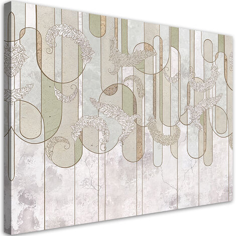 Quadro su tela, Astrazione minimalista scandinava nel beige - 60x40