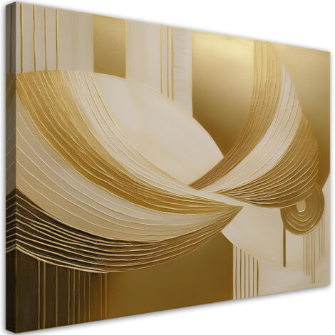 Quadro su tela, Astrazione Oro 3D - 60x40