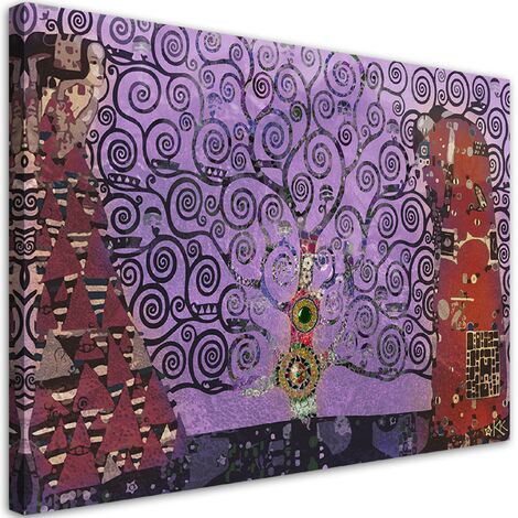 Quadro su tela, Astrazione viola dell'albero della vita - 60x40