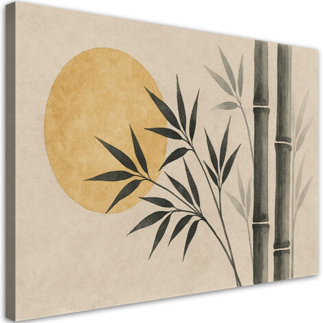 Quadro su tela, Bamb๠Polvere dorata Minimalismo Natura - 60x40