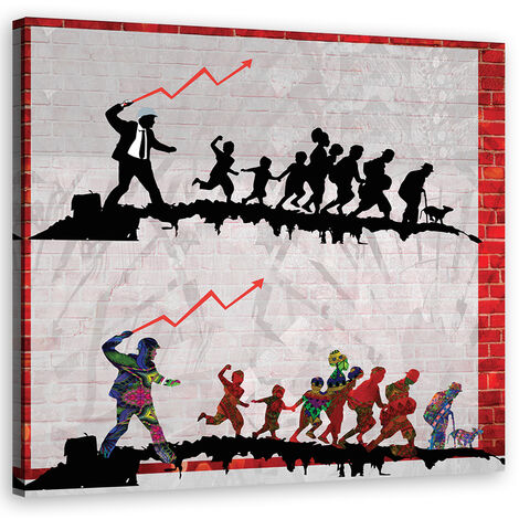 Quadro su tela, Banksy la frusta - 30x30