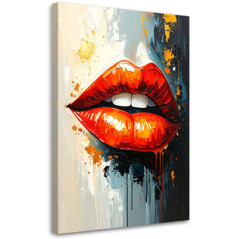 Quadro su tela, Bocca rossa - 40x60